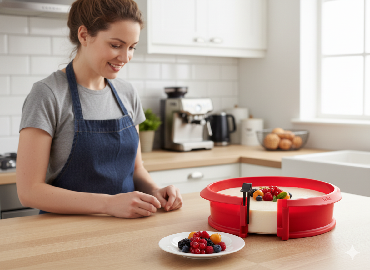 Molde Desmontable Circular Silicona Platino Rojo 23 cm Lékué