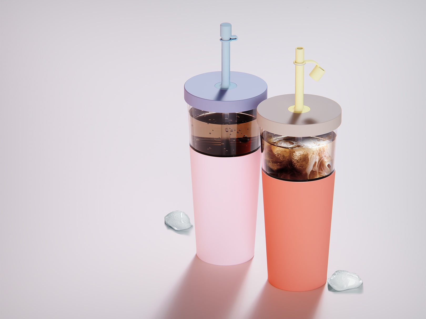 Vaso Termo 2 en 1 Acero Inoxidable Marina Rosa Pastel 845ml/520ml Asobu
