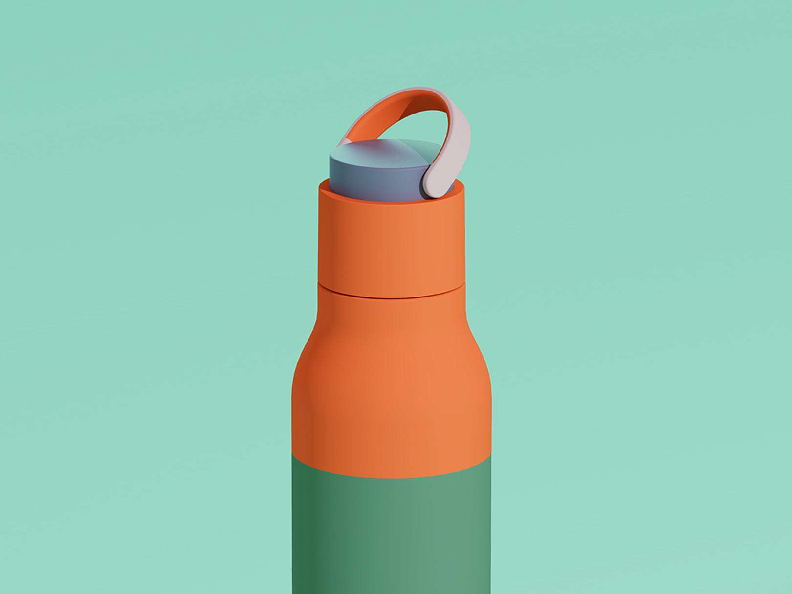 Botella para Agua de Acero Inoxidable Doble Pared Metro Verde Pastel 650ml Asobu