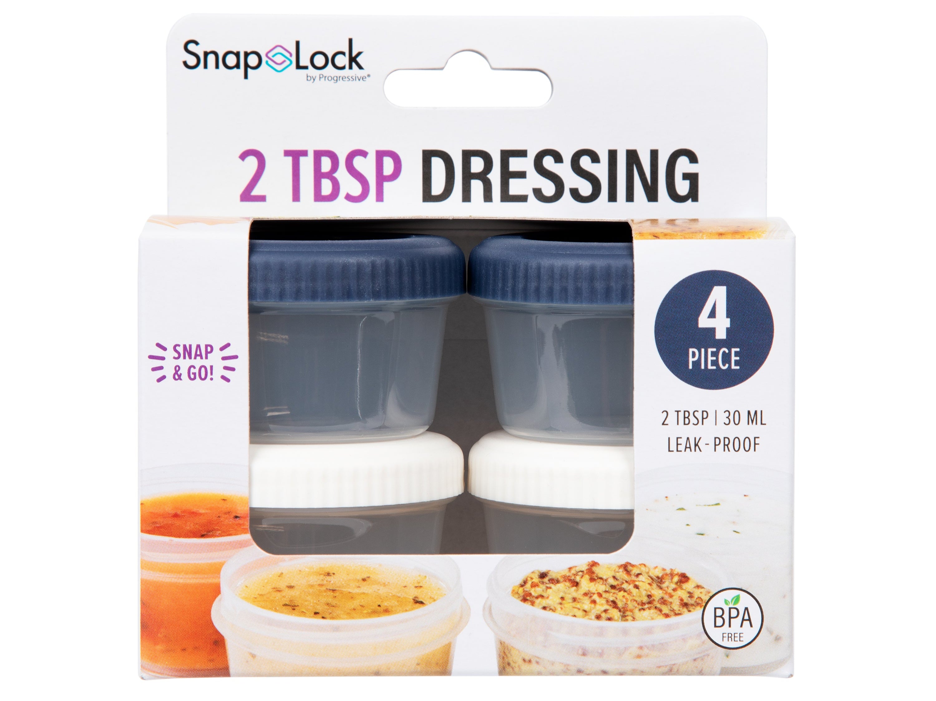 4 Mini Contenedores para Aderezo SnapLock Progressive