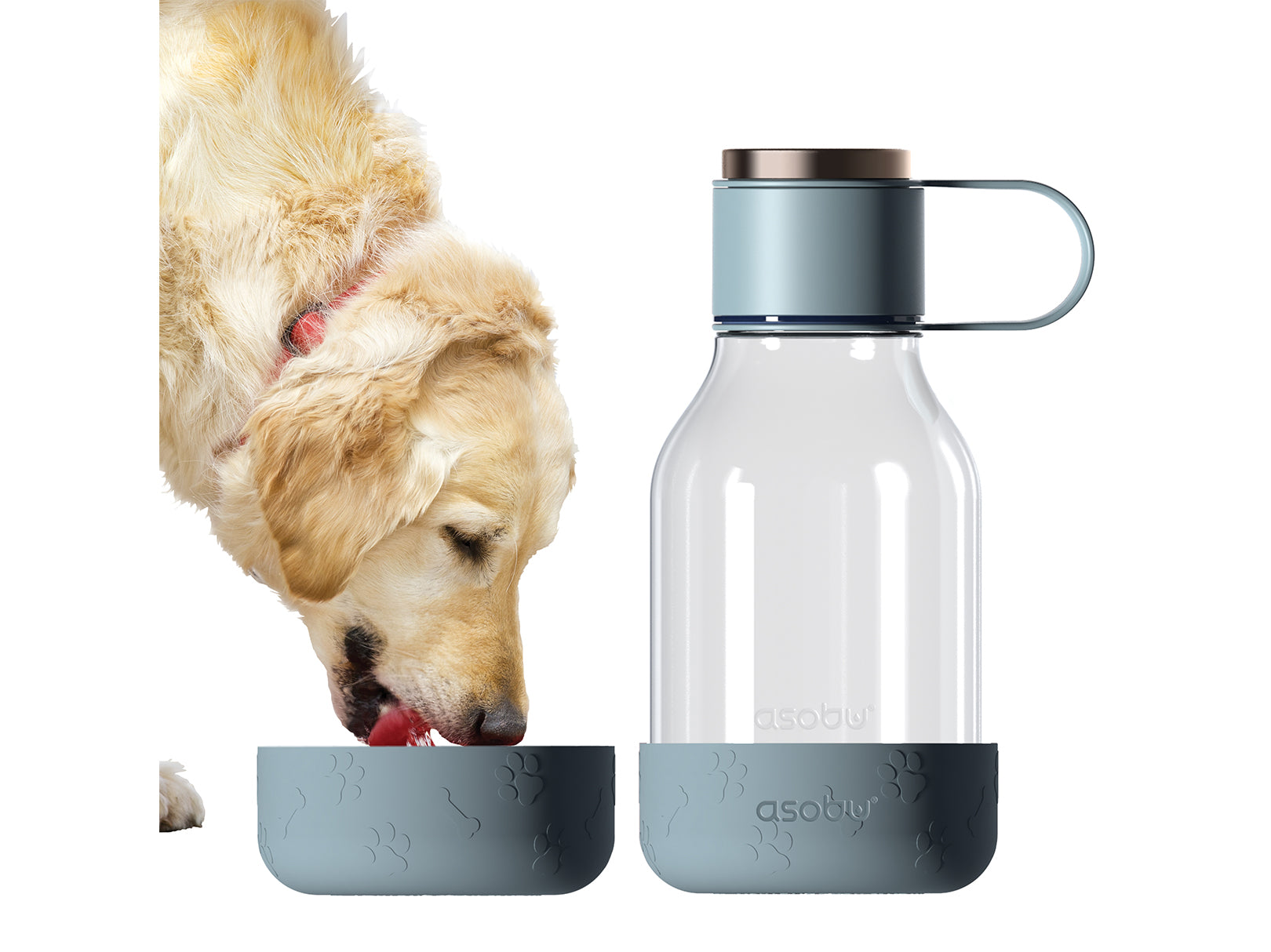 Botella de Agua y Cuenco para Mascotas Azul 1.5 L Twb20 Asobu