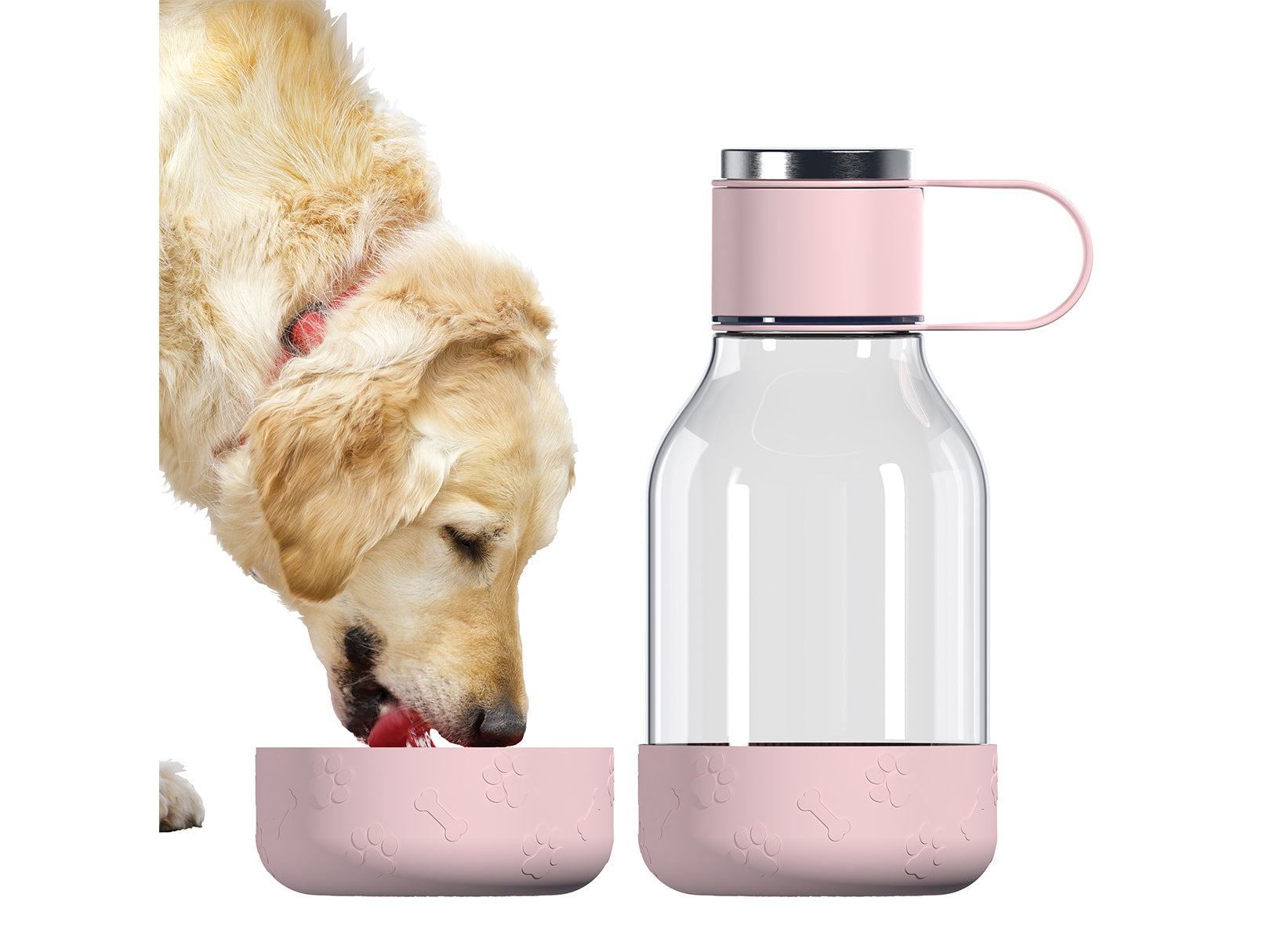 Botella de Agua y Cuenco para Mascotas Rosa 1.5 L Twb20 Asobu