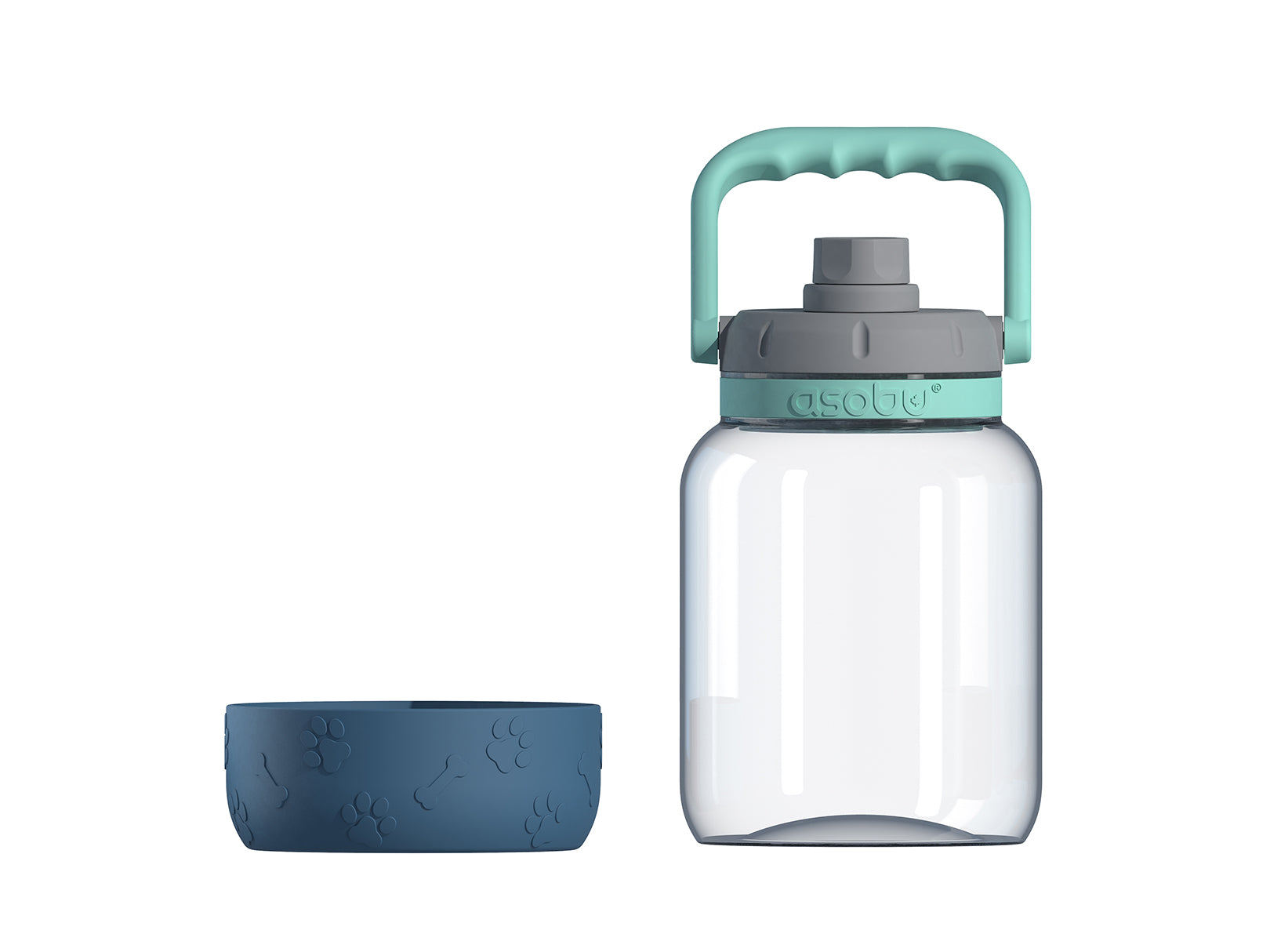 Botella de Agua y Cuenco para Mascotas Azul 1 L Barkley Asobu