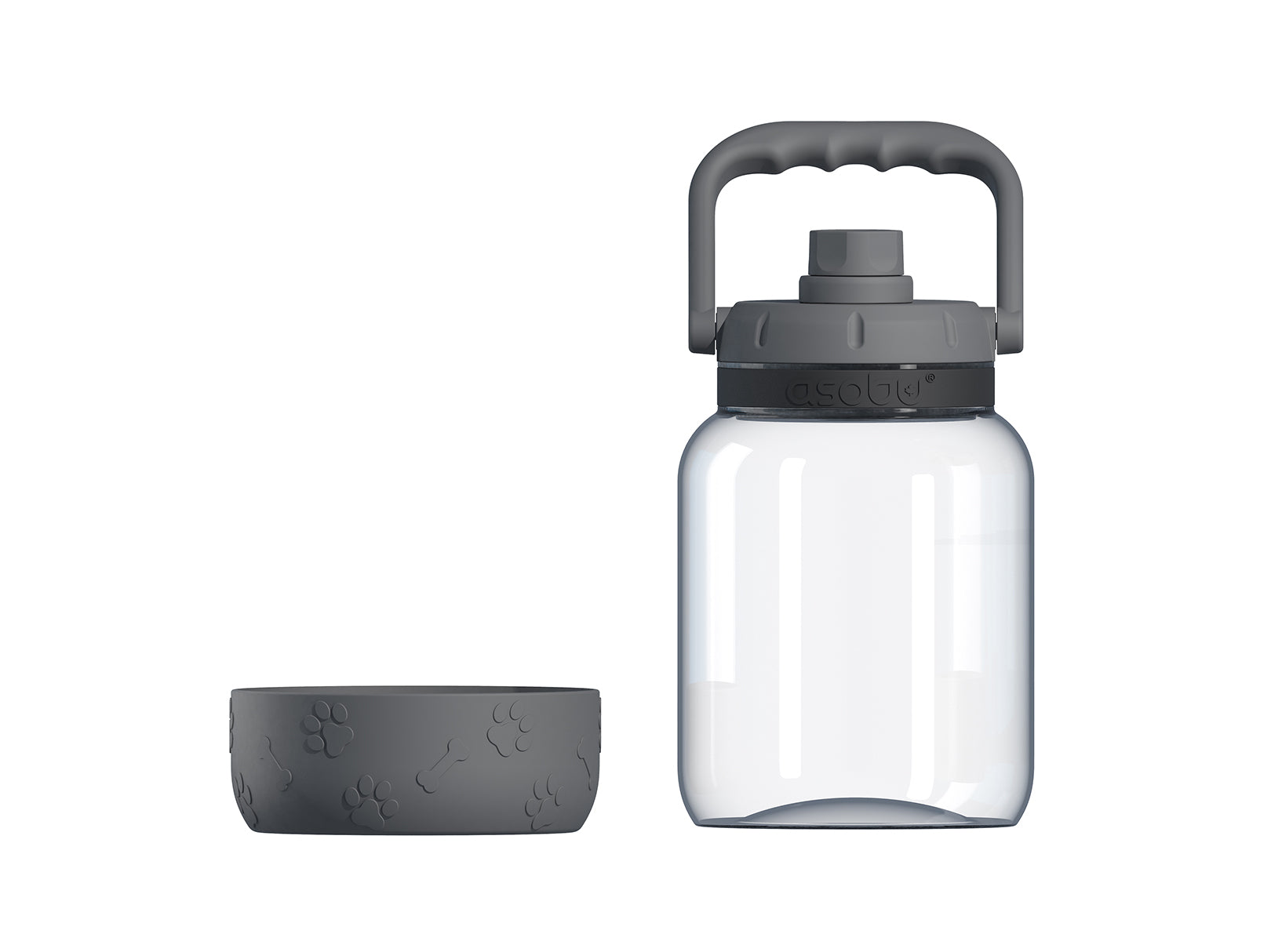 Botella de Agua y Cuenco para Mascotas Gris 1 L Barkley Asobu