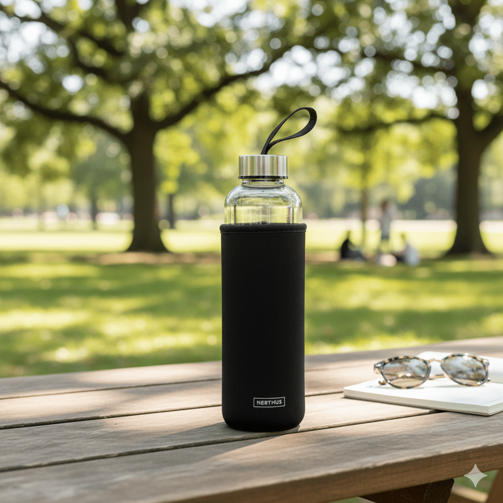 Botella Cristal Neopreno 600ml Negro Vin Bouquet - shop_name