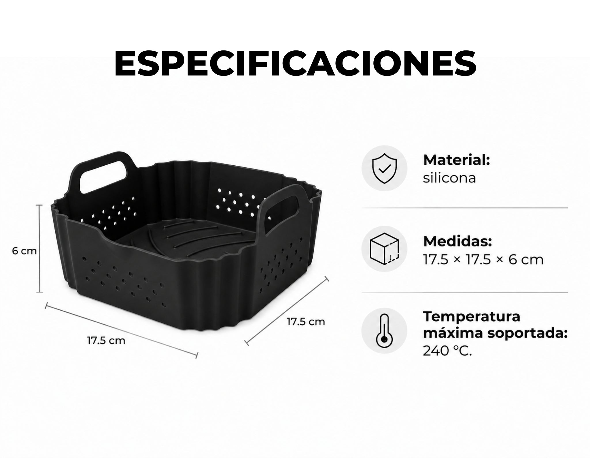 Bandeja de Silicona Perforada para Freidora de Aire – Nerthus
