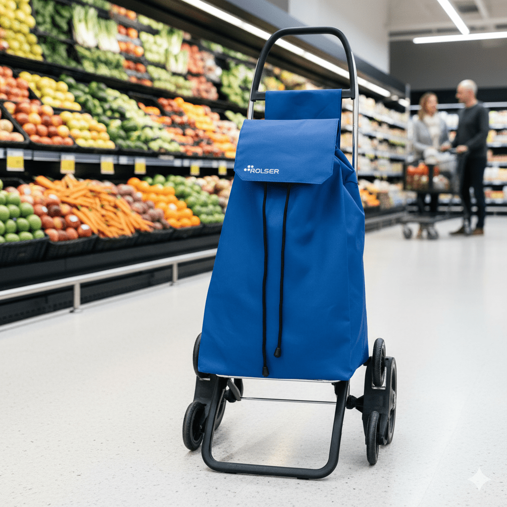 Carrito de Compras Azul Sube Escaleras 6 Ruedas Rolser - shop_name