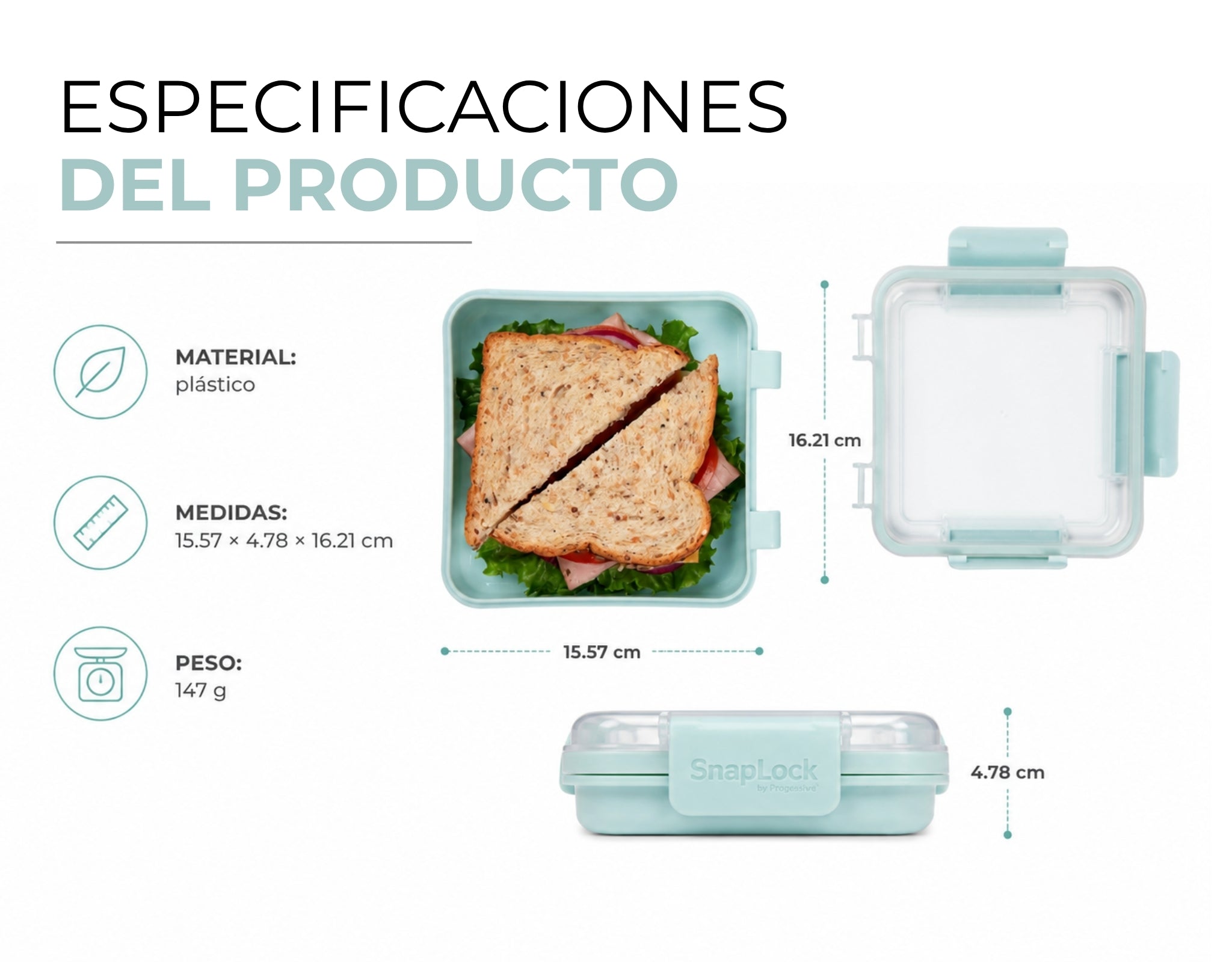 Contenedor Hermético para Sándwich – SnapLock by Progressive