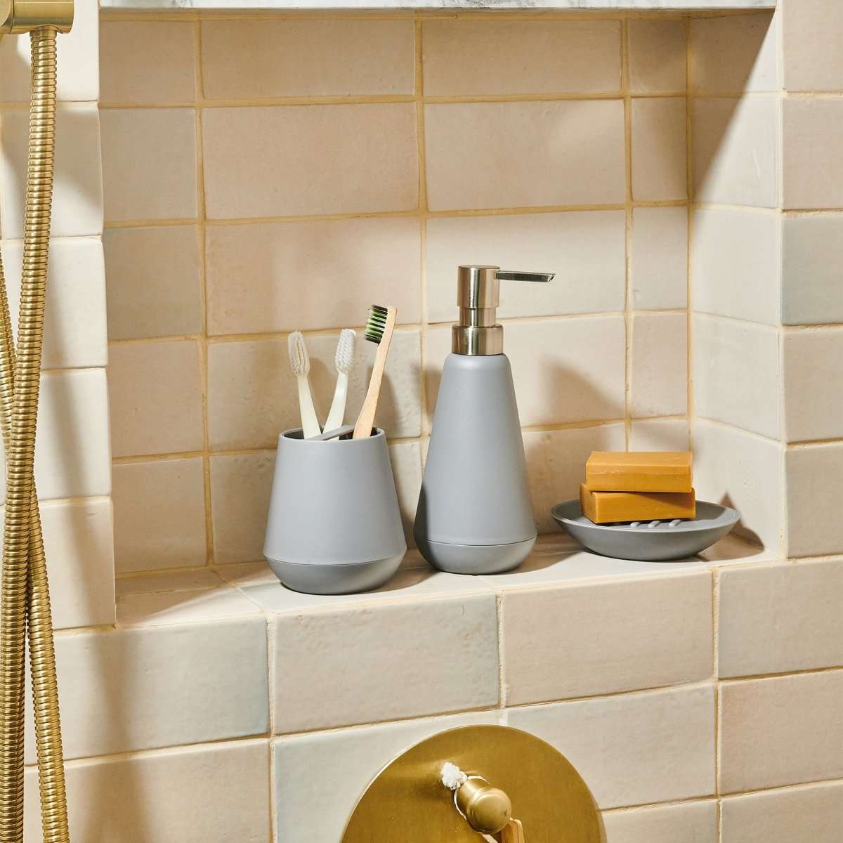 Jabonera para Baño Policarbonato Belize Gris Sttelli - shop_name