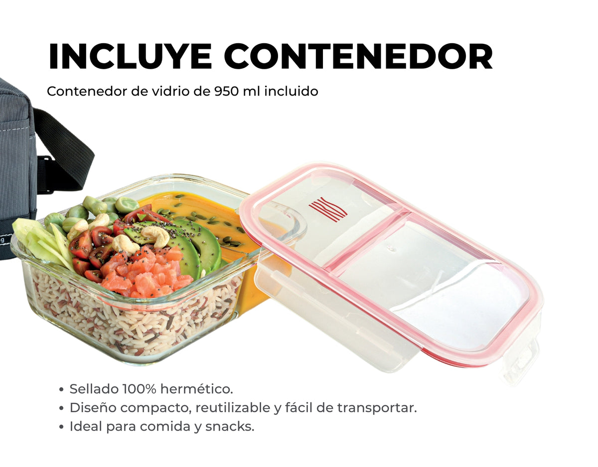 Lonchera Térmica 3.5 L con Contenedor de Vidrio Hermético 950 ml – Iris Barcelona