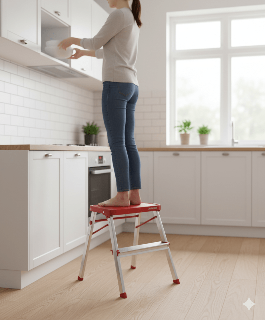 Mini Escalera 2 Peldaños Aluminio Roja Rolser - shop_name