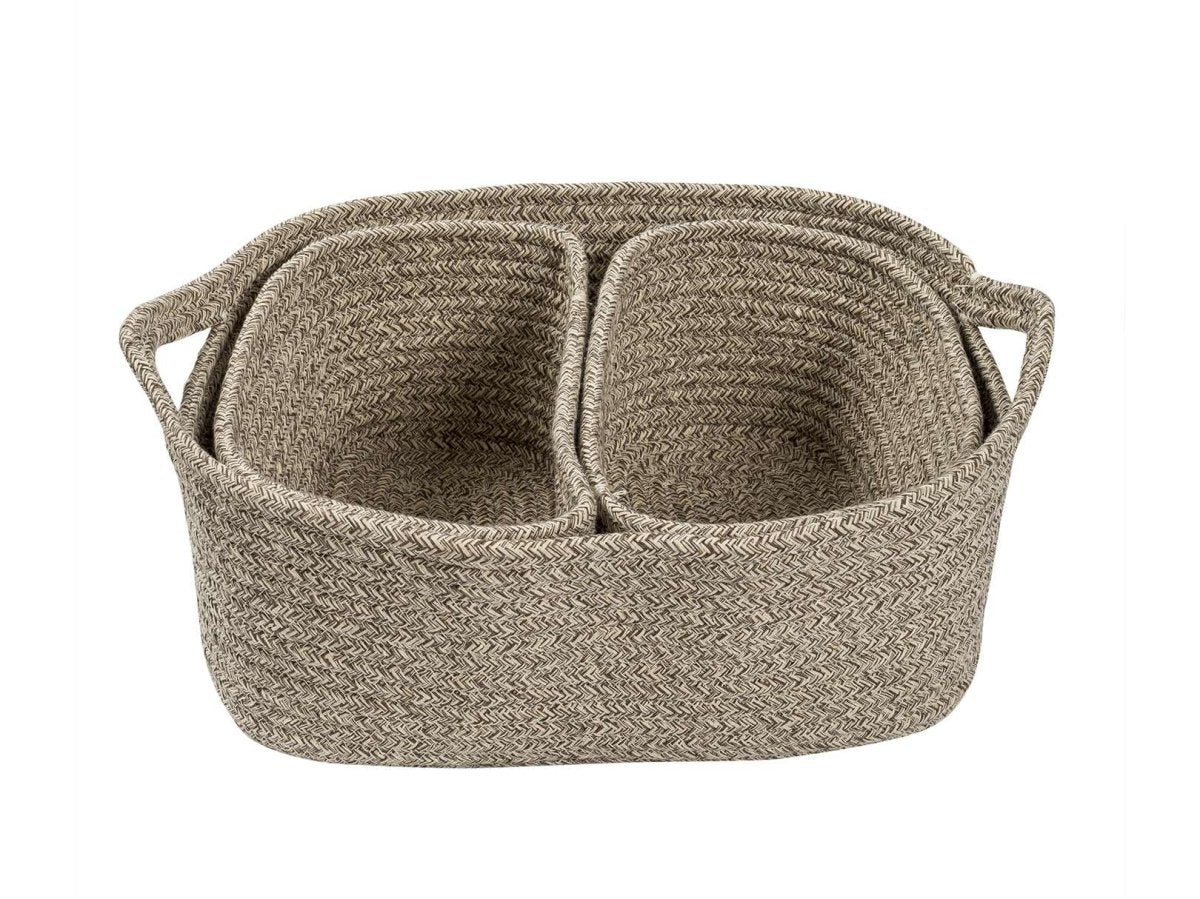 Set de 3 Canastas de Algodón Trenzado Color Natural | Honey Can Do - shop_name