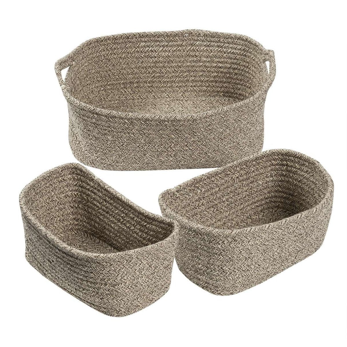 Set de 3 Canastas de Algodón Trenzado Color Natural | Honey Can Do - shop_name