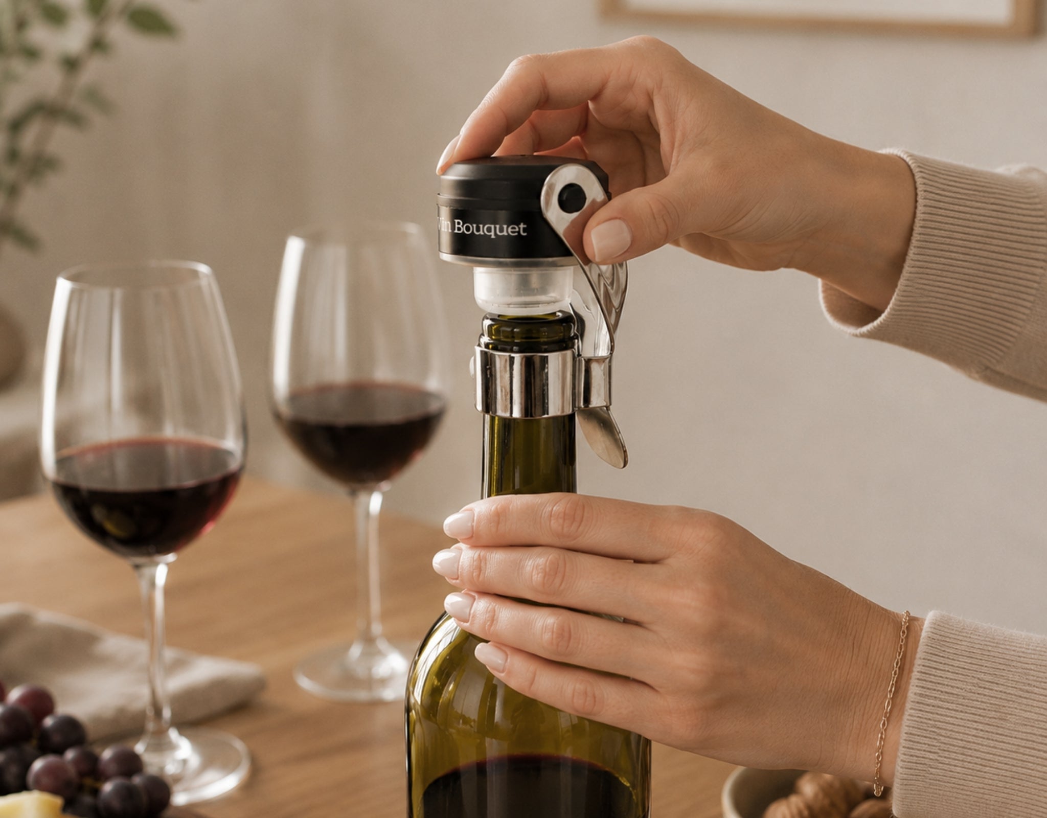 Tapón Hermético Universal para Botellas – Vin Bouquet
