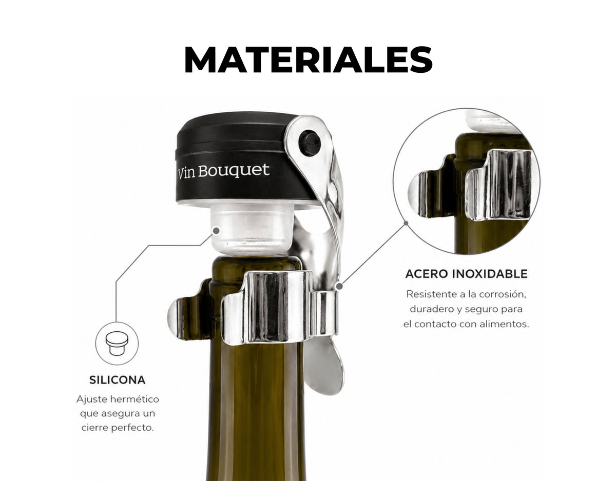 Tapón Hermético Universal para Botellas – Vin Bouquet
