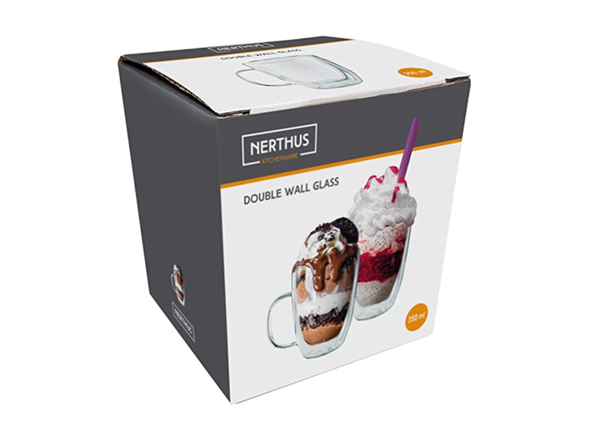 Taza de Cristal Doble Pared 350 ml Nerthus - shop_name