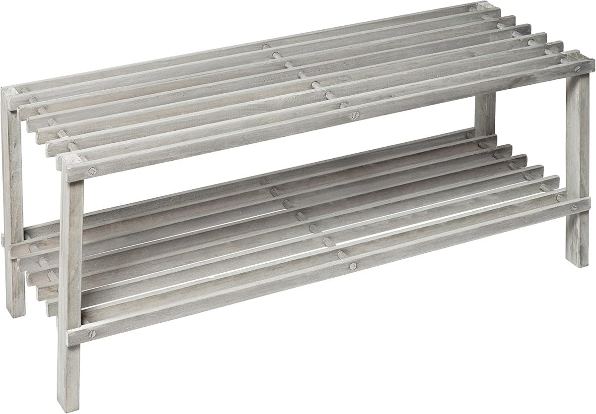 Zapatera 2 Niveles Madera Gris Honey Can Do - shop_name