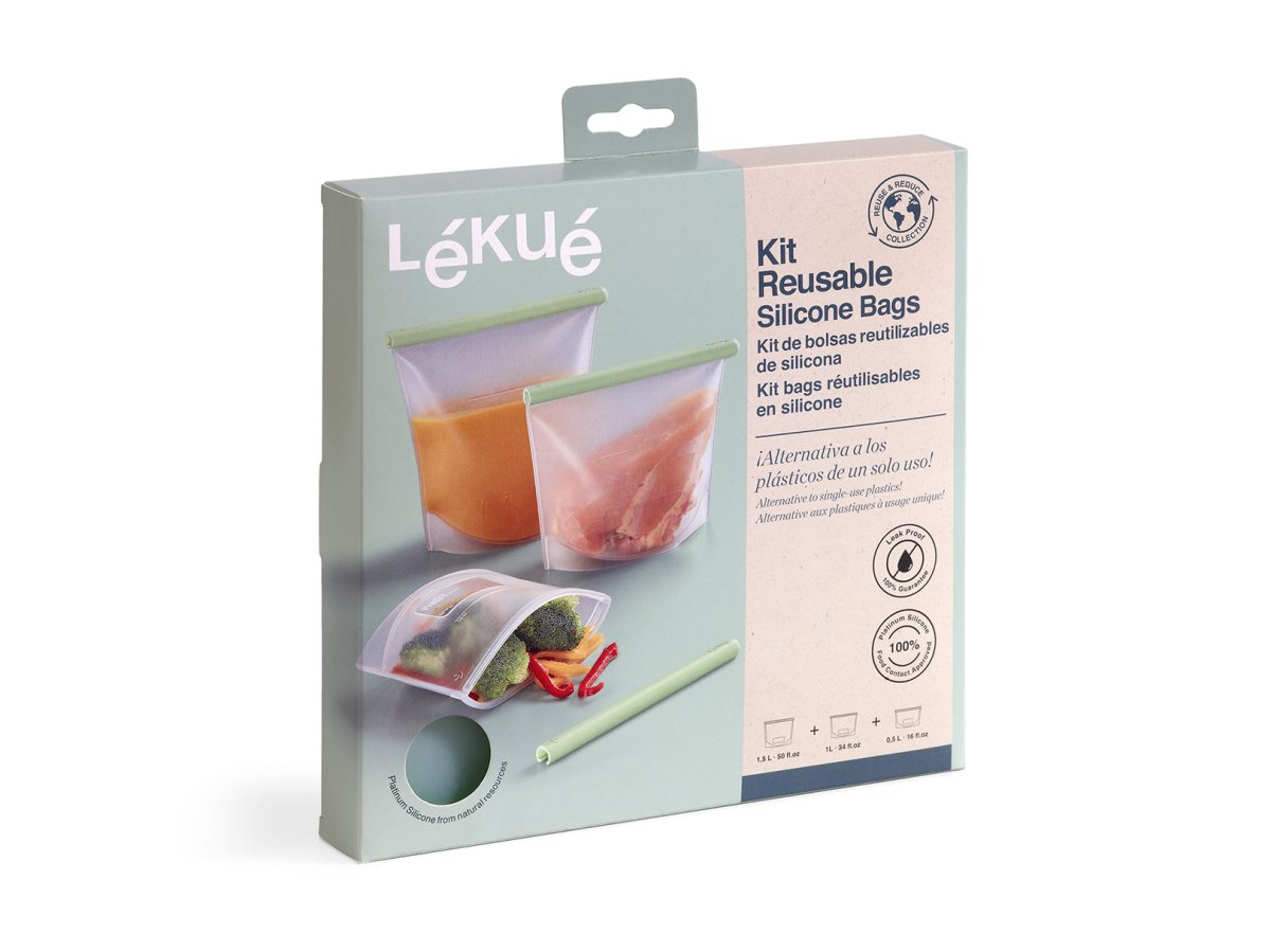 3 Bolsas Reutilizables Silicona Platino Lékué - shop_name