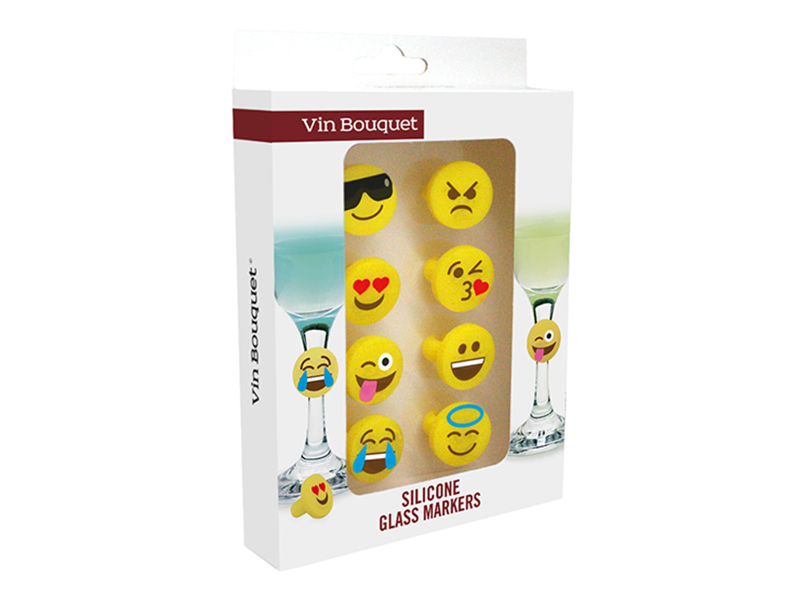 kit marcacopas, set marcacopas, juego marcacopas emoji, emoji marcacopas, marcacopas practicos, marcacopas vino, copas, vino tinto, marcador de copas