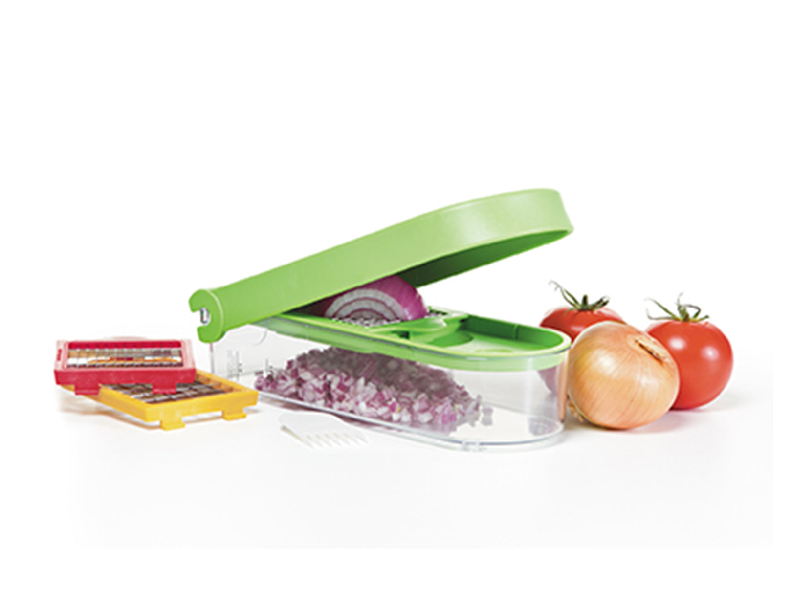 Cortador de verduras multifunción, 1 contenedor, 6 cuchillas y manivela,  cortador de verduras y cortador de verduras Julienne, cortador de frutas y