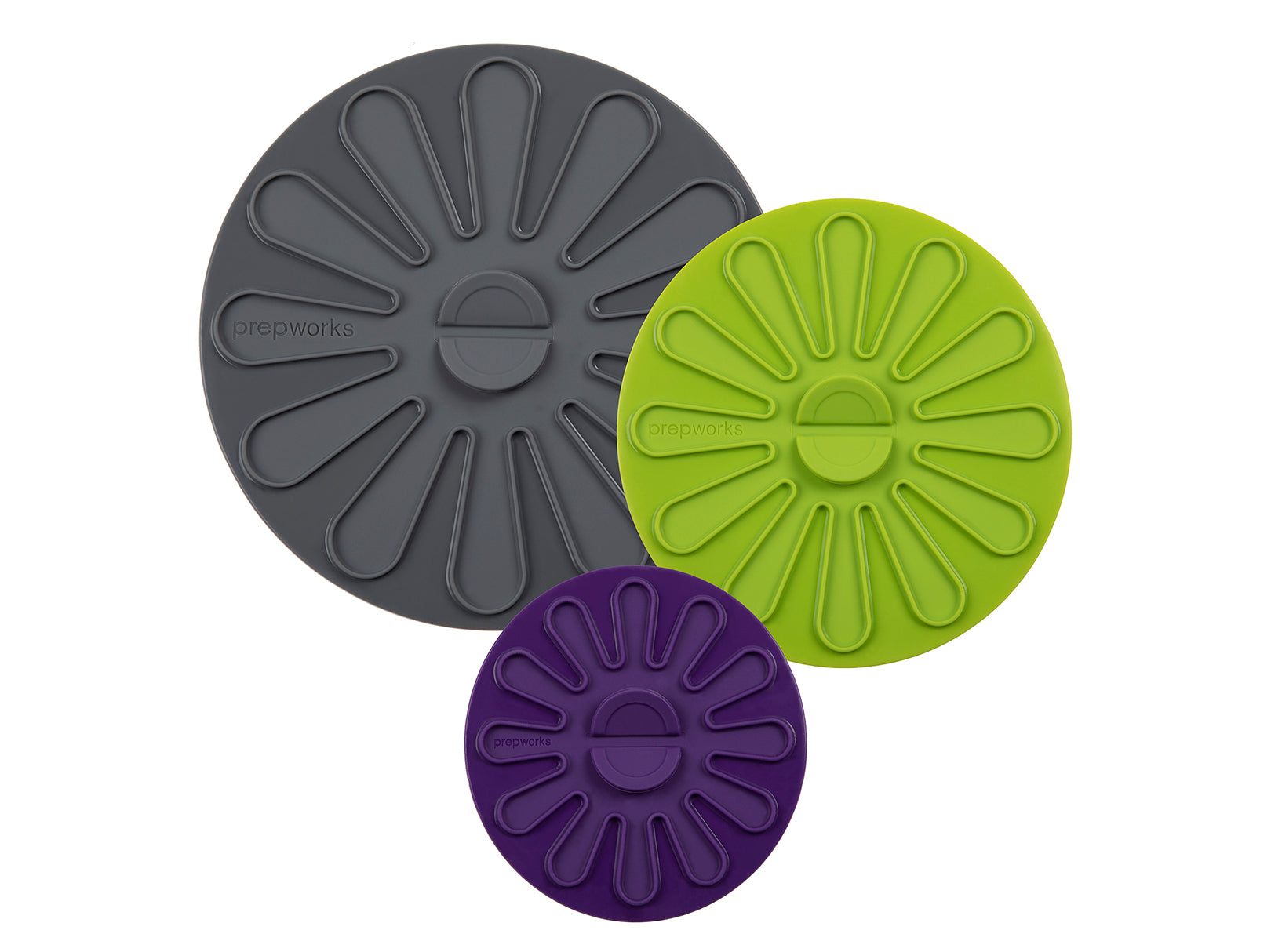 3 Tapas de Silicona Gris, Morado y Verde Progressive