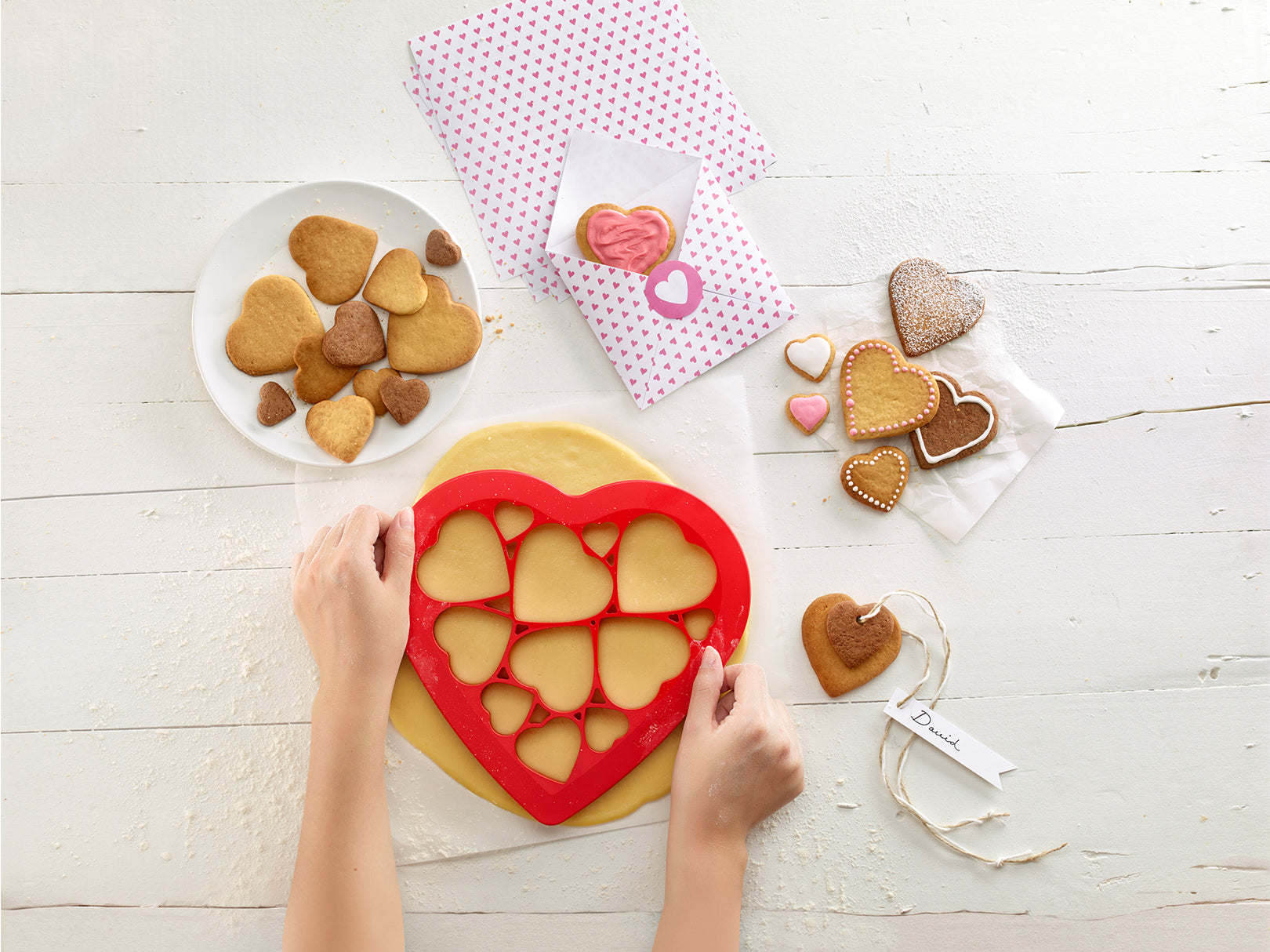 Cortador Galletas Corazones Rojo Lékué