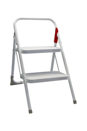 escalera 2 pelda;os, escaleta metalica, escalera uso domestico, escalera rolser, escalera metalica, escalera blanca 2 
