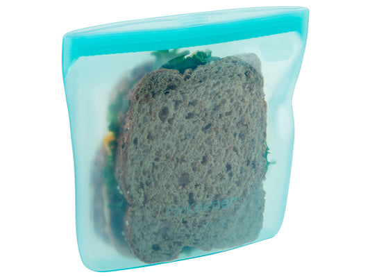 Durbl Bolsas de silicona reutilizables, paquete de 5 (transparente),  aperitivo+sándwich+medio galón, bolsas de silicona seguras para microondas