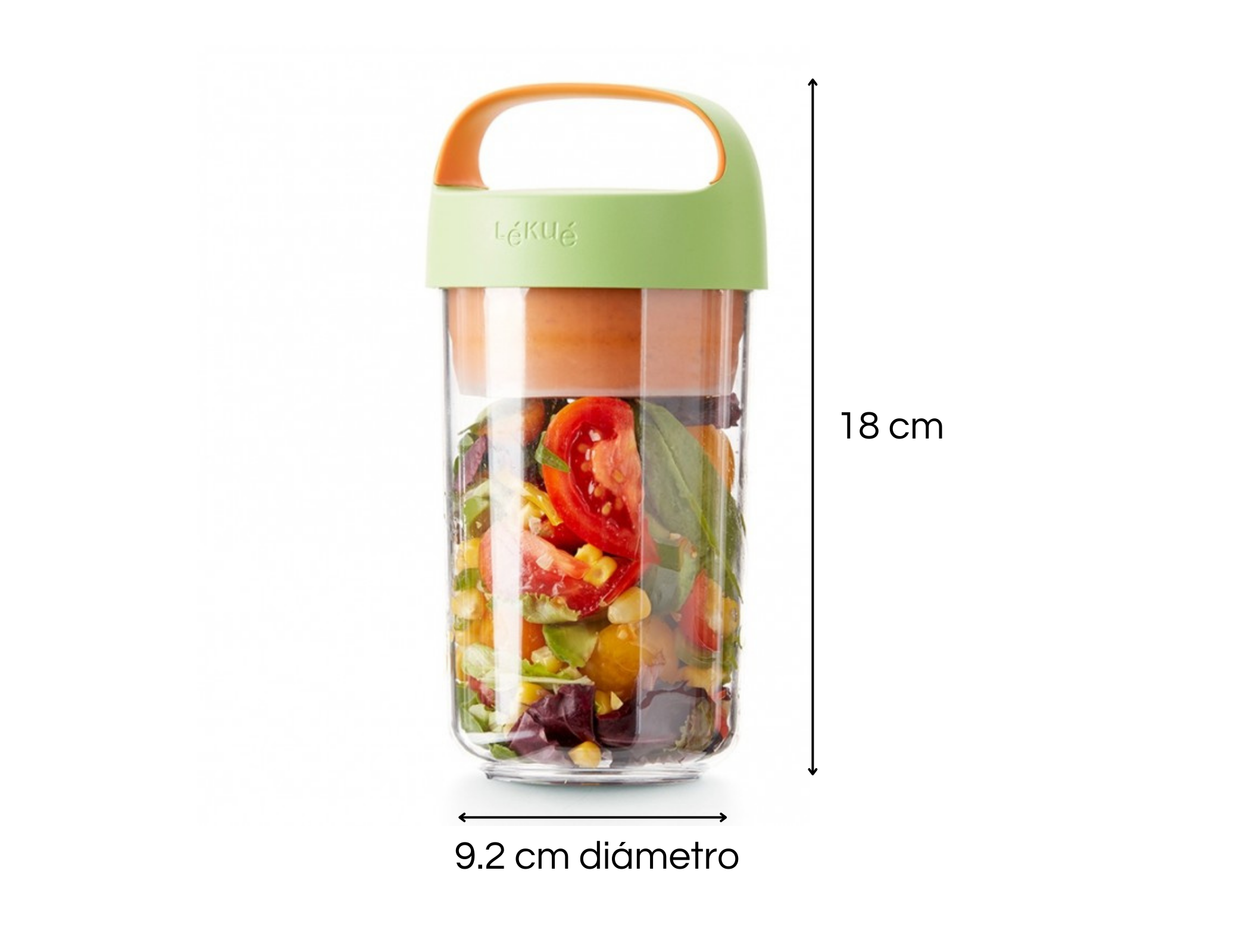 Recipiente Verde para Fruta To Go 600 ml Lékué