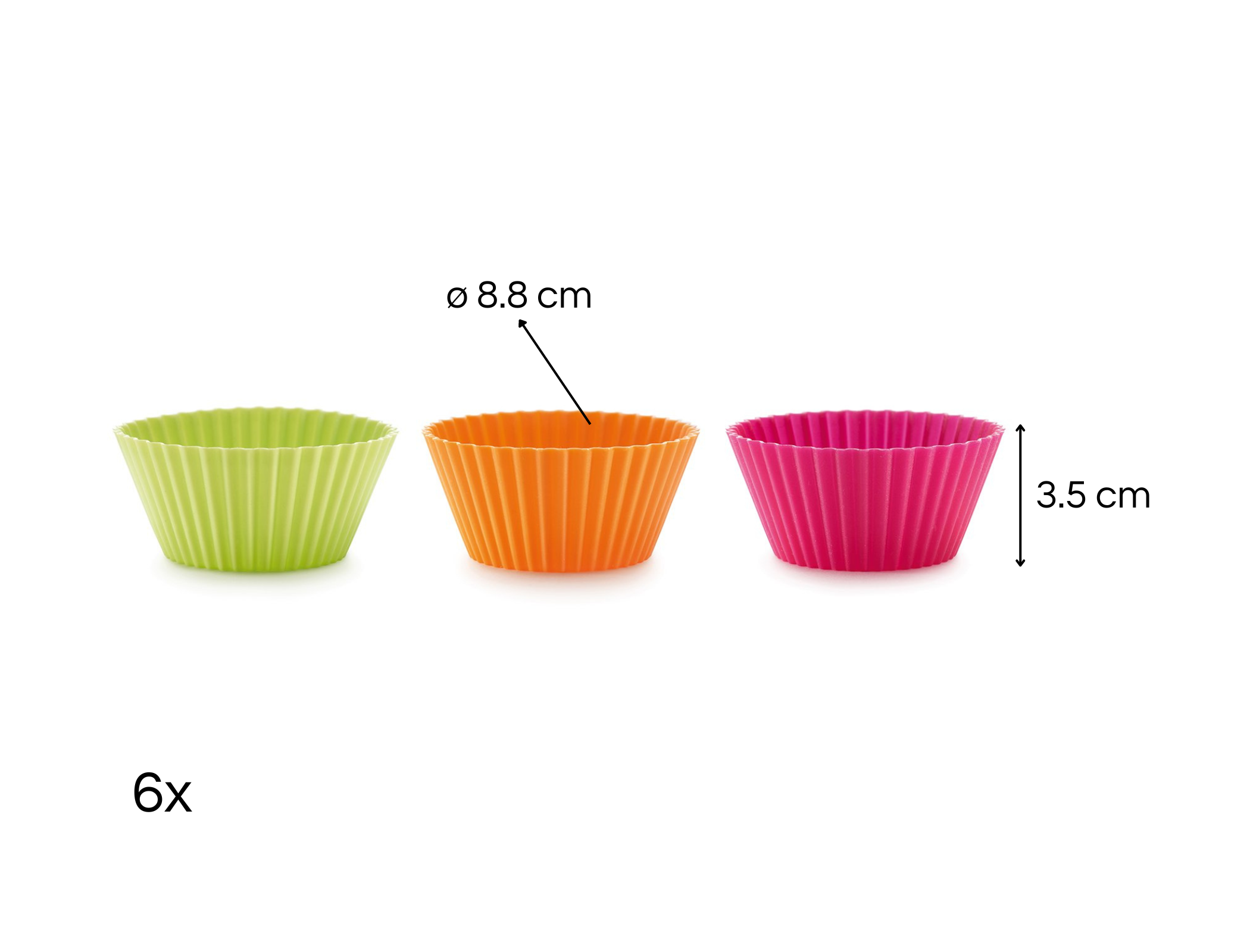 6 Moldes Cupcakes Silicona Platino Lékué
