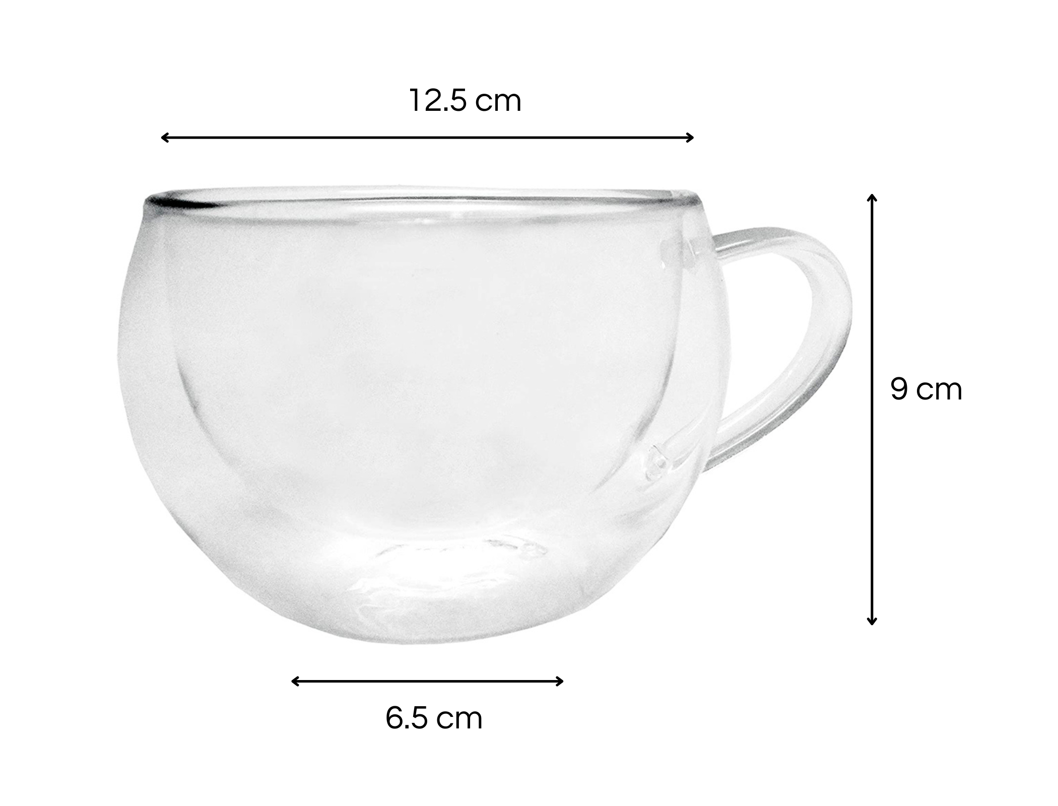 2 Tazas Redondas de Cristal 200 ml Nerthus
