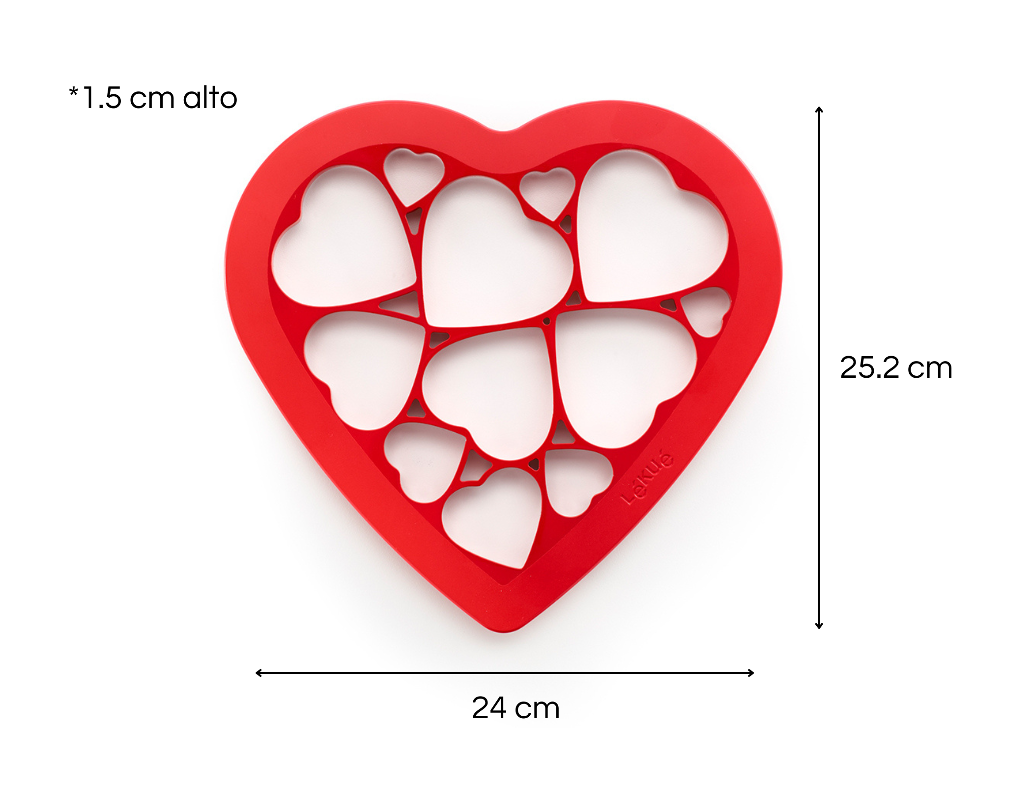 Cortador Galletas Corazones Rojo Lékué