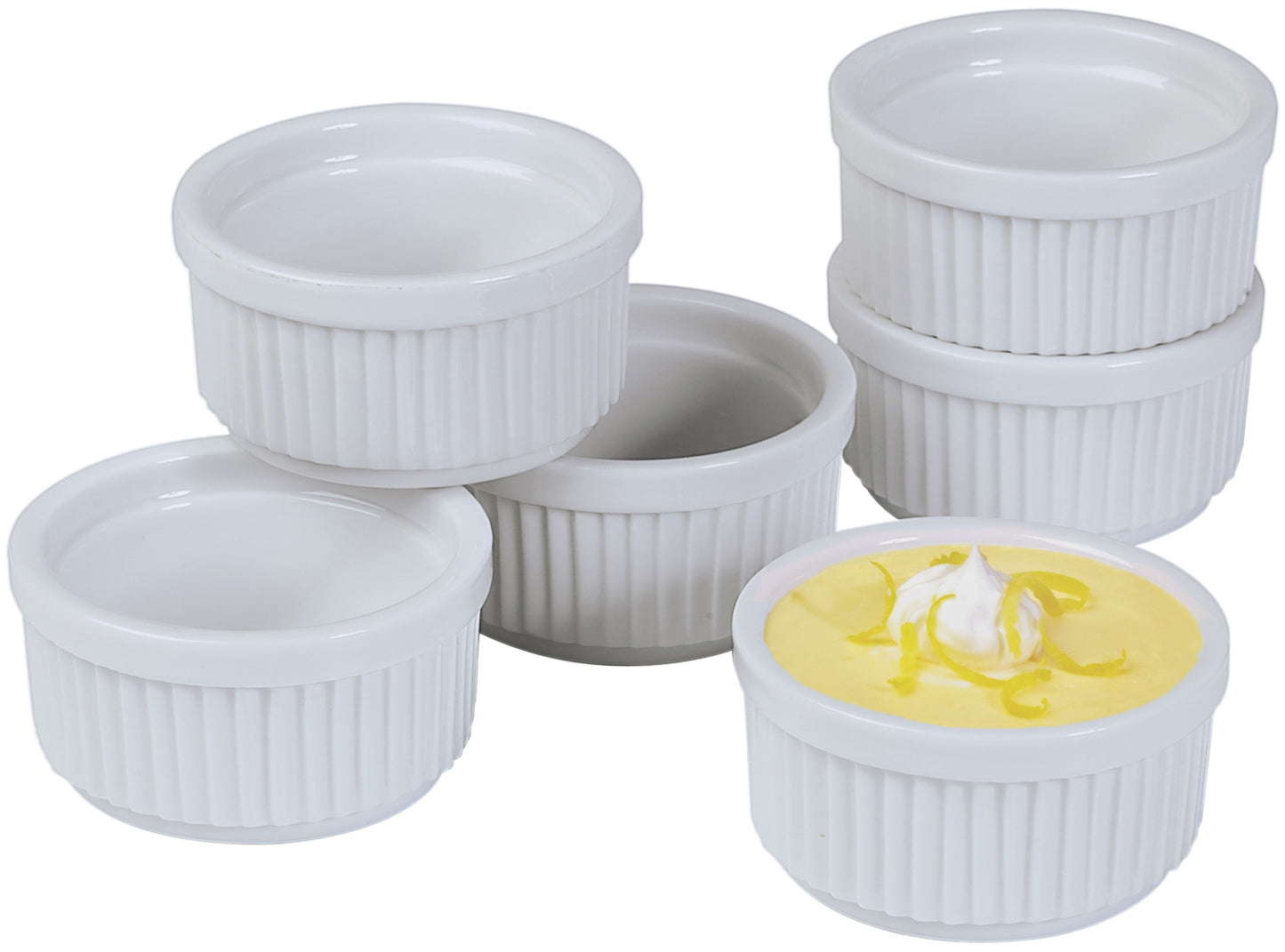 6 ramekins apilables, ramiquin, ramekins, ramekins apilables, ramikins porcelana, refractarios porcelana, refractarios porcelana apilables, recipientes pequeños apilables, recipientes chicos porcelana