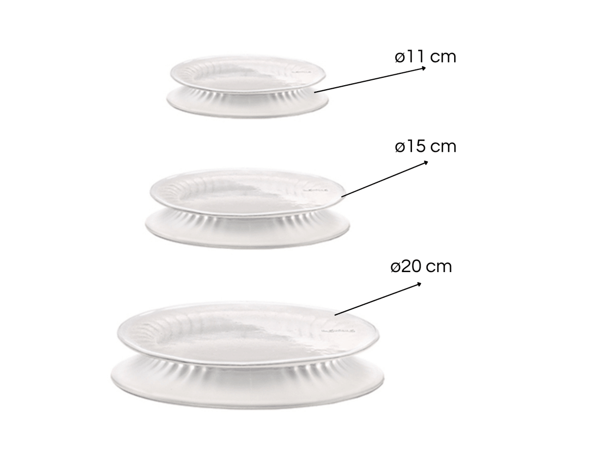 Set 3 Tapas Selladoras Extendibles de Silicona Platino Lékué - shop_name